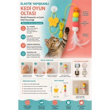 Mersi Shop Elastik Yapışkanlı Kedi Oyuncağı – Çanlı Esnek Oltalı Kedi Oyunu