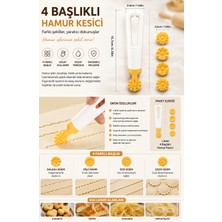 Mersi Shop 4 Başlıklı Hamur Kesici ve Şekillendirici Aparat Değiştirilebilir Desenli