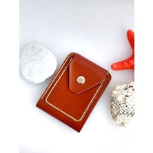 Luna Luster Babalar Günü Hediye Hakiki Deri Çok Bölmeli Taba Minimalist Krem Kartlık & Cüzdan DRC70