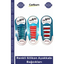 Carlburn Dayanıklı Pratik Kolay Temiz Şık Aksesuar Stil Spor Yürüyüş Renkli Silikon Ayakkabı Bağcıkları