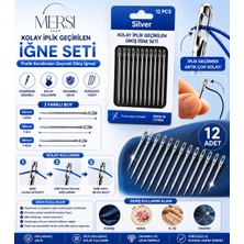Mersi Shop Kolay Iplik Geçirmeli Iğne Seti – Kendinden Geçirmeli 12’li Dikiş Iğnesi