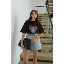 Havoş Siyah Rhude Baskılı Tişört