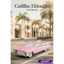 L'edoren Pembe Renkli Cadillac Eldorado 1/24 Diecast Koleksiyon Maket Model Araba