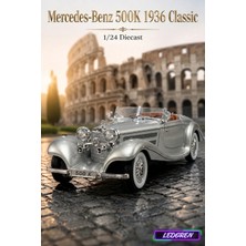 L'edoren Gri 1/24 Mercedes-Benz 500K 1936 Classic Diecast Model Araba Metal Klasik Araç