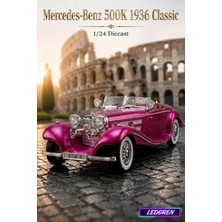 L'edoren Pembe 1/24 Mercedes-Benz 500K 1936 Classic Diecast Model Araba Metal Klasik Araç
