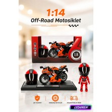 L'edoren 1:14 Çek Bırak Sesli Işıklı Diecast Model Yarış Motosikleti - Hediyelik Oyuncak Motor