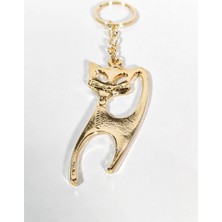 Moncuk Design Kedi Figürlü Gold Anahtarlık - Zarif ve Estetik Bir Dokunuş