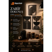 Major Hobi Modern Geometrik Duvar Dekoru Seti 3’lü Minimal Siyah Dekoratif Duvar Süsü