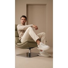 Daytex 2568 Togga - Içi Dışı Hakiki Deri Gizli Bağcıklı Silikon Kabartmalı Hafif Eva Taban Ortopedik Erkek Spor Sneaker Beyaz