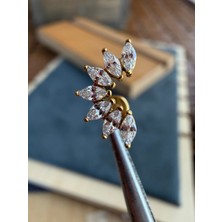 Aida Jewelss %100 316 L Cerrahi Çelik Pırlanta Modeli Helix Tragur Kıkırdak Piercingi
