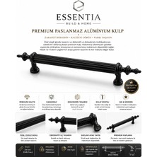 ESBH 128 mm Premium Siyah Çizgili Mobilya Kulpu – Paslanmaz Alüminyum Modern Dolap ve Çekmece Kulbu