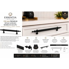 ESBH 192 mm Premium Siyah Çizgili Mobilya Kulpu – Paslanmaz Alüminyum Modern Dolap ve Çekmece Kulbu