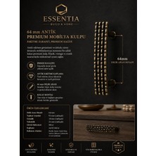 ESBH 64 mm Antik Eskitme Premium Mobilya Kulpu – Vintage Dekoratif Dolap ve Çekmece Kulbu