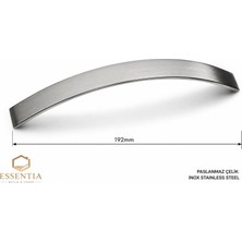 ESBH 192 mm Inox Paslanmaz Çelik Kulp – Modern Tasarım Mobilya Çekmece ve Dolap Kulbu
