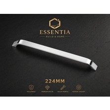 ESBH 224 mm Parlak Gümüş Mobilya Kulpu – Modern Premium Dolap ve Çekmece Kulbu