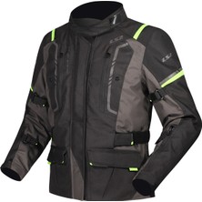 Ls2 Narvık Kadın 4 Mevsim Motosiklet Montu Gri-Siyah-Neon Sarı