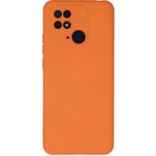 Flzdgnkr Newface Xiaomi Redmi 10C Kılıf Nano Içi Kadife Silikon - Turuncu