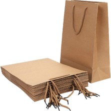 Hediyelik Kraft Karton Çanta -25X35X12 / 10ADET - Ipli Çanta
