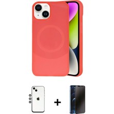 Marsilyan™- iPhone 14 Kılıf Ufuk Serisi - Siyah 3D Antistatik Hayalet Cam Ekran Koruyucu + Shine Kamera Lens - Gs