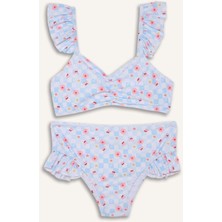 DeFacto 2'li Çiçekli Turkuaz Bikini Kız Çocuk G7400A826HS