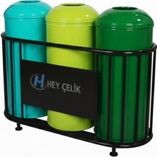 3’lü Sıfır Atık Geri Dönüşüm Ünitesi (GD-010) – Metal Atık Ayrıştırma Sistemi | Hey Çelik