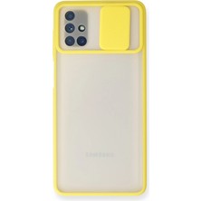 Flzdgnkr Newface  Galaxy M51 Kılıf Palm Buzlu Kamera Sürgülü Silikon - Sarı
