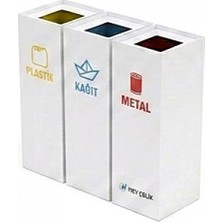 3’lü Sıfır Atık Geri Dönüşüm Kutusu (SAK-409) – Metal Atık Ayrıştırma Ünitesi | Hey Çelik