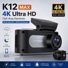 Conio K12 Max 4K Araç Içi Kamera – Ön 4K + Arka Hd Kayıt, Wifi Destekli, Gece Görüşlü, 24 Saat Park Modlu Gizli Araç Kamerası
