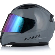 Ls2 Rapıd 2 Nardo Gri Fullface Motosiklet Kaskı Mavi Camlı +Şefaf Cam
