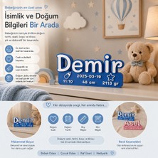 Major Hobi Kişiye Özel Bebek Doğum Bilgili İsimlik Dekoratif 3D Baskı Masa Üstü Süsü - 10 cm