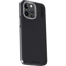 Flzdgnkr Joko Iphone 15 Pro Kılıf Aramid 600D Kevlar Karbon Fiber Magsafe Kapak - Gri