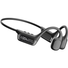 Tekoo Kemik Iletimli Spor Kulaklık Ipx8 Su Geçirmez 32GB Dahili Bellek Bluetooth 5.4 LED Ekran Siyah