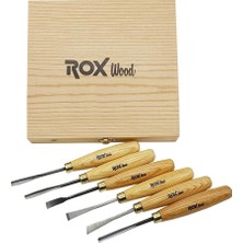 Rox Wood Ahşap Oyma Iskarpela Seti 6 Parça Ahşap Kutulu