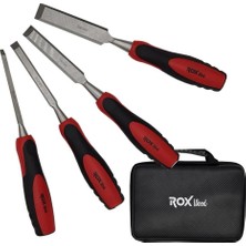 Rox Wood Düz Iskarpela Seti 4 Parça Neopren Çantalı