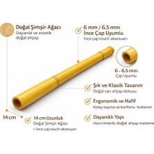 Meka Shisha 14 cm Şimşir Ağacı Ahşap Ağızlık – 6 mm / 6.5 mm Ince Çap Touch Uyumlu Doğal Ahşap Ağızlık