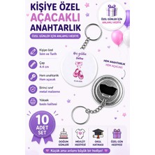 Kişiye Özel Açacaklı Anahtarlık Doğum Günleri Mevlüt Okul Hatırası Hediye 44 mm ( 10 Adet )