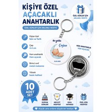 Kişiye Özel Açacaklı Anahtarlık Doğum Günleri Mevlüt Okul Hatırası Hediye 44 mm ( 10 Adet )