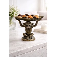 Imosas Dekoratif Maymun Biblo Tepsi – 23X15 cm – Modern Salon & Ofis Masa Üstü Anahtarlık / Sunumluk