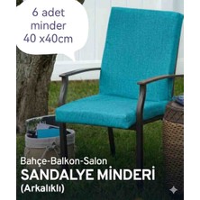 Ayzen Home 6 Adet 40X40CM Bahçe ve Salon Için Arkalıklı Bağcıklı Sandalye Minderi