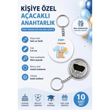 Kişiye Özel Açacaklı Anahtarlık Doğum Günleri Mevlüt Okul Hatırası Hediye 44 mm ( 10 Adet )