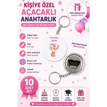 Kişiye Özel Açacaklı Anahtarlık Doğum Günleri Mevlüt Okul Hatırası Hediye 44 mm ( 10 Adet )