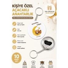 Kişiye Özel Açacaklı Anahtarlık Doğum Günleri Mevlüt Okul Hatırası Hediye 44 mm ( 10 Adet )