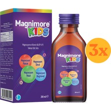 Magnimore Kids Magnezyum & Vitamin B6 200 ml - 3 Adet (Toplam 600 Ml) - Dezenfektan Hediyeli (%72 Alkol)