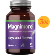 Magnimore L-Threonate 90 Kapsül - 3 Adet (Toplam 270 Kapsül) - Dezenfektan Hediyeli (%72 Alkol)