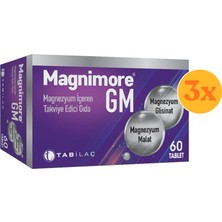 Magnimore Gm Magnezyum 60 Tablet - 3 Adet (Toplam 180 Tablet) - Dezenfektan Hediyeli (%72 Alkol)