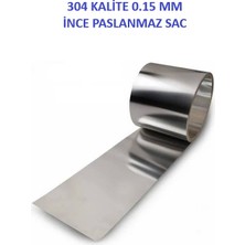 Deep Makina Paslanmaz Sac, Levha, Rulo, 304 Kalite, 0.15 mm Kalınlığında, Sıyırıcı, Plaka, Sentil, Şim' 250 x 50 x 0.15 mm