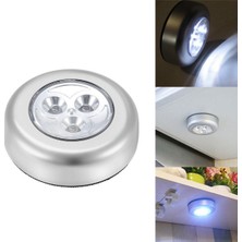 Go İthalat Kablosuz Spot Pilli Dokunmatik LED Lamba 3 Ledli Dolap Lambası (5582)