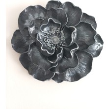 ZE Dekorasyon Antrasit Rengi 22X20CM Duvar Dekoru Gümüş Detaylı