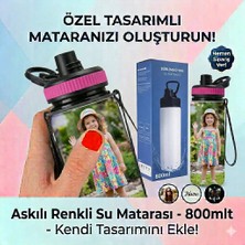 Best Hediye Renkli Su Matarası - 850MLT-ISTENILEN Yazı-Resim'le