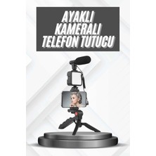 Armüz Telefon Tutucu Mikrofonlu Işıklı Youtuber Video Kayıt